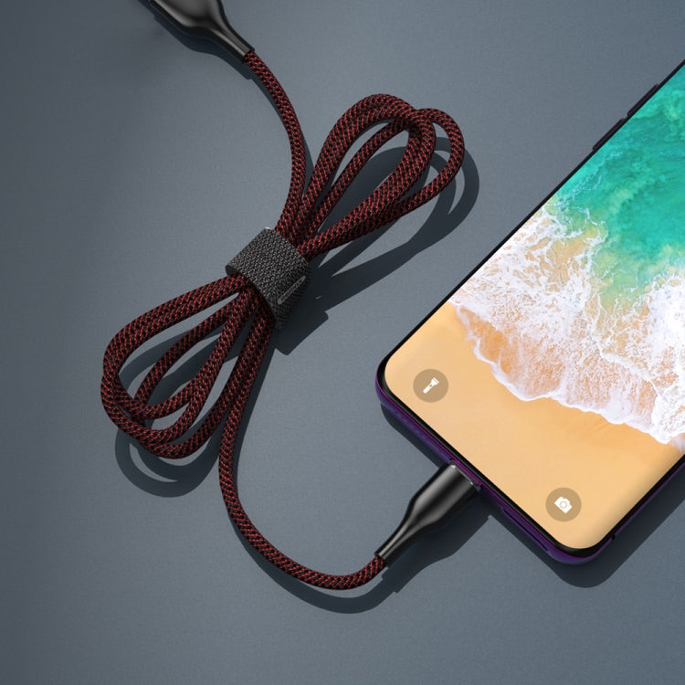 REMAX RC-158m 3A USB-auf-Micro-USB-Schnittstelle Lade- + Übertragungs-Magnetzug-Polyester-Zweifarben-Geflecht-Datenkabel, Kabellänge: 1m, Micro USB