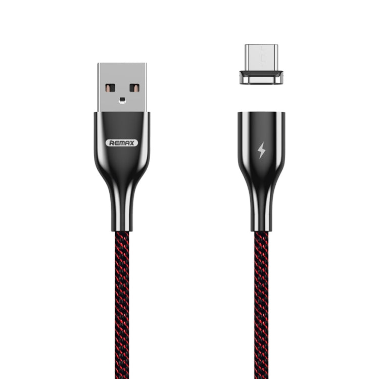 REMAX RC-158m 3A USB-auf-Micro-USB-Schnittstelle Lade- + Übertragungs-Magnetzug-Polyester-Zweifarben-Geflecht-Datenkabel, Kabellänge: 1m, Micro USB