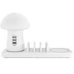 HQ-UD12 Universal 4-in-1 40W QC3.0 3 USB-Anschlüsse + Wireless Charger Handy-Ladestation mit Pilzförmigem LED-Licht, Länge: 1,2m, US-Stecker