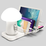 HQ-UD12 Universal 4-in-1 40W QC3.0 3 USB-Anschlüsse + Wireless Charger Handy-Ladestation mit Pilzförmigem LED-Licht, Länge: 1,2m, US-Stecker