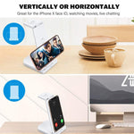 10W 3-in-1 QC 3.0 Vertikales Multifunktions-Kabelloses Ladegerät mit Ständerfunktion, geeignet für Mobiltelefone / Apple Watch / AirPods