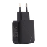 LZ-819A+C QC3.0 USB + PD 18W USB-C / Typ-C Schnittstellen Reise-Ladegerät mit Kontrollleuchte, EU Stecker, EU Stecker
