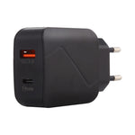 LZ-819A+C QC3.0 USB + PD 18W USB-C / Typ-C Schnittstellen Reise-Ladegerät mit Kontrollleuchte, EU Stecker, EU Stecker