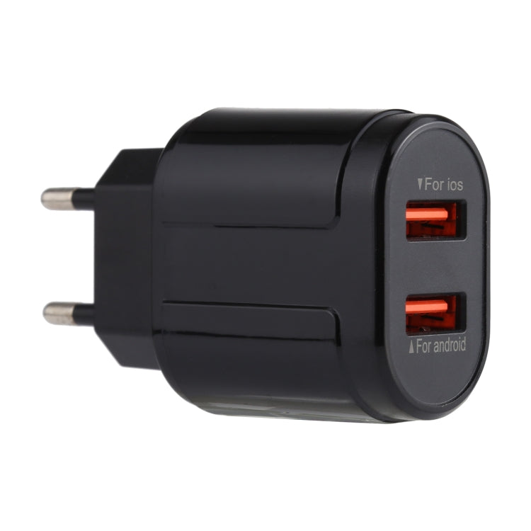 LZ-022 5V 2.4A Dual-USB-Reiseladegerät, EU-Stecker