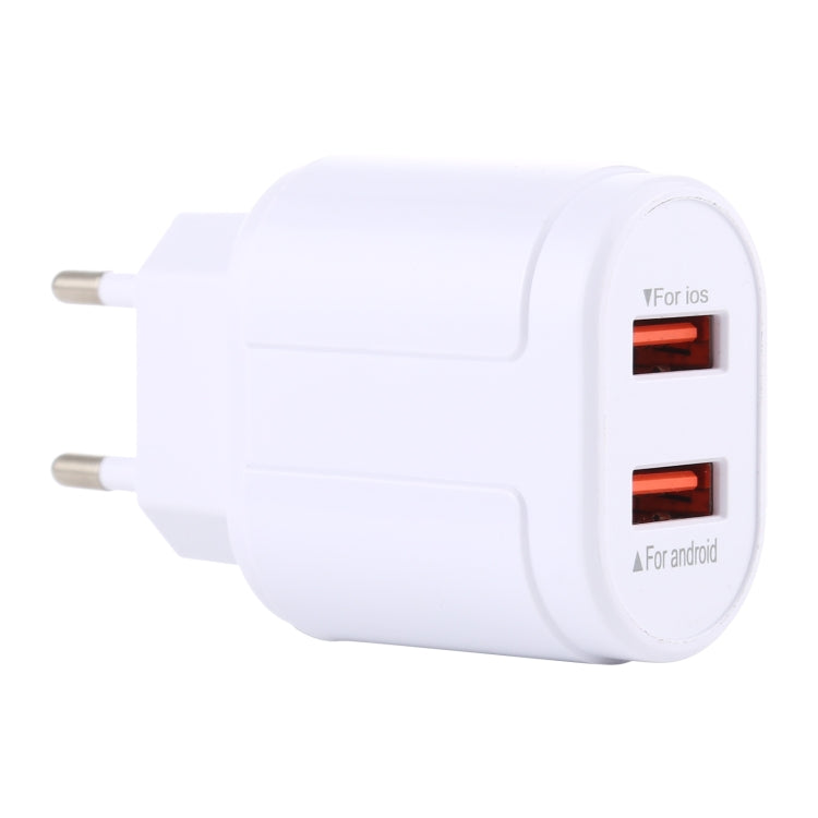 LZ-022 5V 2.4A Dual-USB-Reiseladegerät, EU-Stecker