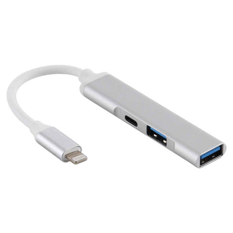 S-206 3-in-1 8-Pin männlich zu 2 x USB 3.0 + 8-Pin weiblich Kamera-Lesegeräte-Adapter, S-206
