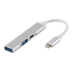 S-206 3-in-1 8-Pin männlich zu 2 x USB 3.0 + 8-Pin weiblich Kamera-Lesegeräte-Adapter, S-206