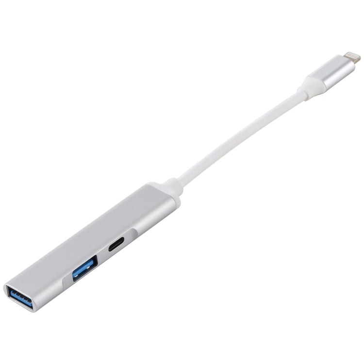 S-206 3-in-1 8-Pin männlich zu 2 x USB 3.0 + 8-Pin weiblich Kamera-Lesegeräte-Adapter, S-206