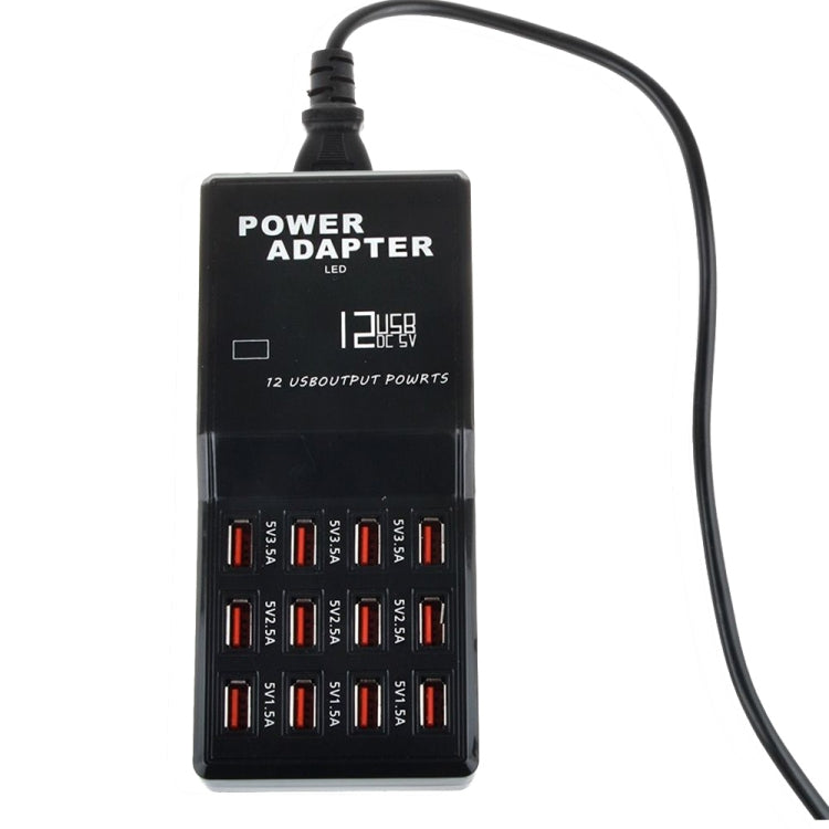 W-858 12A 12 Ports USB Schnellladestation Desktop Smart Charger AC100-240V, AU-Stecker, AU-Stecker