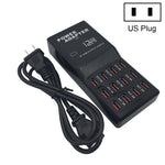 W-858 12A 12 Ports USB Schnellladestation Desktop Smart Charger AC100-240V, US-Stecker, US-Stecker