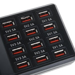 W-858 12A 12 Ports USB Schnellladestation Desktop Smart Charger AC100-240V, US-Stecker, US-Stecker