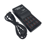 W-858 12A 12 Ports USB Schnellladestation Desktop Smart Charger AC100-240V, US-Stecker, US-Stecker