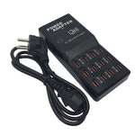 W-858 12A 12 Ports USB Schnellladestation Desktop Smart Charger AC100-240V, EU-Stecker, EU-Stecker