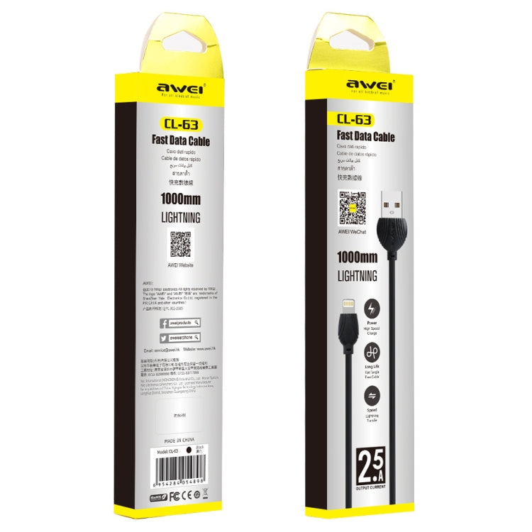 awei CL-63 2.5A 8-Pin Lade- und Übertragungs-Aluminium-Datenkabel, Länge: 1m