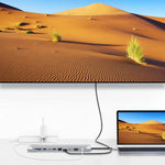 11 in 1 RJ45 + 87W PD + SD/TF + USBx3 + HDMI + VGA + 3,5 mm AUX zu Typ-C HUB Adapter, 11 in 1