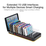 WLX-815 100W 15 Ports USB Schnelllade-Dock Intelligentes Ladegerät mit Telefon- & Tablet-Halter, 100W US-Stecker, 100W EU-Stecker, 100W UK-Stecker, 100W AU-Stecker