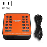 WLX-840 200W 40 Ports USB Digitalanzeige Intelligente Ladestation AC100-240V, US-Stecker (Schwarz+Orange), US-Stecker