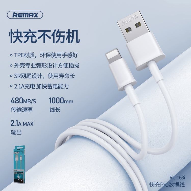 Remax RC-163i 2.1A 8-Pin Schnelllade Pro Datenkabel, Länge: 1m, 8-Pin