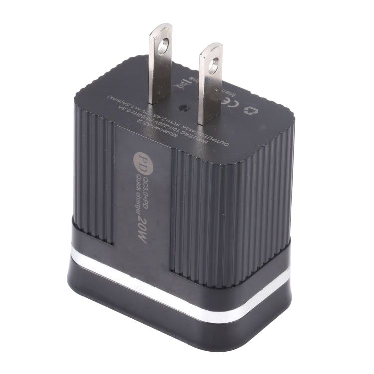 46-A2C2 20W PD + QC3.0 USB Multifunktions-Schnellladegerät, US-Stecker