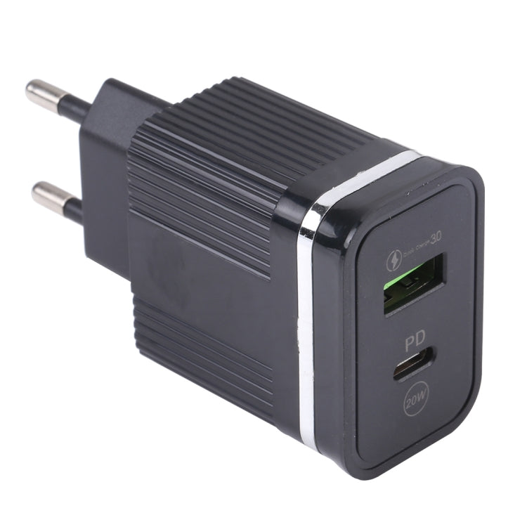46-A2C2 20W PD + QC3.0 USB Multifunktions-Schnellladegerät, EU-Stecker