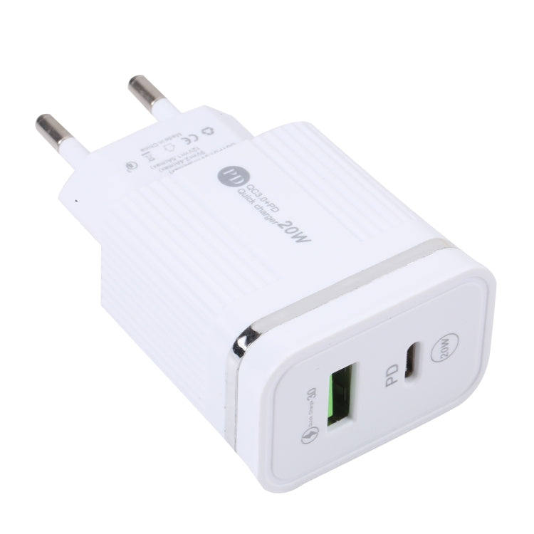 46-A2C2 20W PD + QC3.0 USB Multifunktions-Schnellladegerät, EU-Stecker