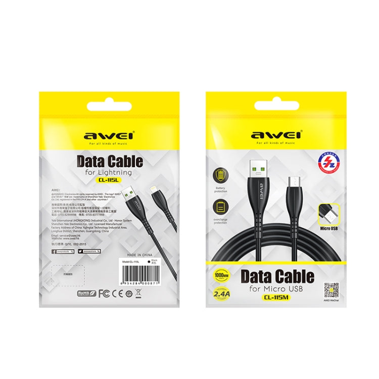awei CL-115L 1m 2.4A USB zu 8-Pin Ladekabel