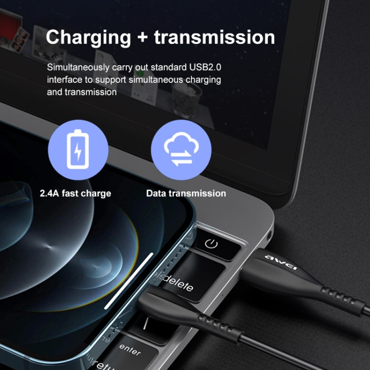 awei CL-115L 1m 2.4A USB zu 8-Pin Ladekabel