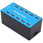 A5B 100W 10 Ports USB Intelligente Ladestation mit Kontrollleuchte, US-Stecker, 100W