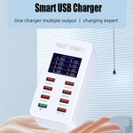 A8 50W 8 Ports USB + QC3.0 Intelligente Ladestation mit Digitalanzeige AC100-240V, AU-Stecker, A8 AU-Stecker