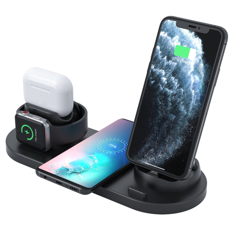 HQ-UD15-verbessertes 6-in-1-Wireless-Ladegerät für iPhone, Apple Watch, AirPods und andere Android-Smartphones
