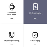 K02 Universelles tragbares magnetisches kabelloses Ladegerät für Apple Watch Series 6 / 5 / SE / 4 / 3 / 2 / 1