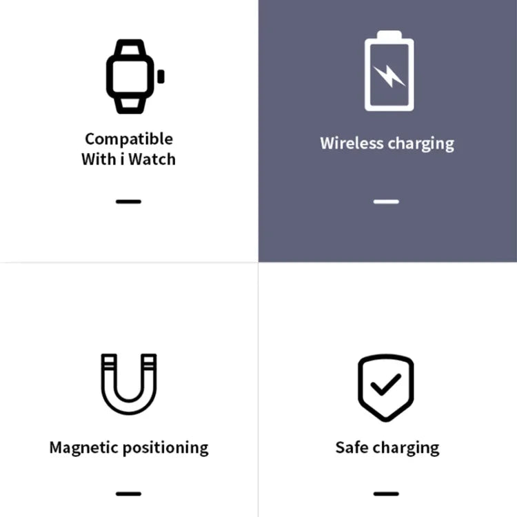 K02 Universelles tragbares magnetisches kabelloses Ladegerät für Apple Watch Series 6 / 5 / SE / 4 / 3 / 2 / 1