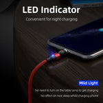 2 m 3 A Ausgang USB zu 8-Pin 540 Grad rotierendes magnetisches Daten-Synchronisations-Ladekabel, 2 m 8-Pin