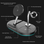 S20 4-in-1 15W Multifunktionaler Magnetischer Wireless Charger mit Nachtlicht & Halterung für Mobiltelefone / AirPods, S20 Schwarz, S20 Weiß