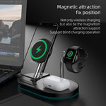 S20 4-in-1 15W Multifunktionaler Magnetischer Wireless Charger mit Nachtlicht & Halterung für Mobiltelefone / AirPods, S20 Schwarz, S20 Weiß