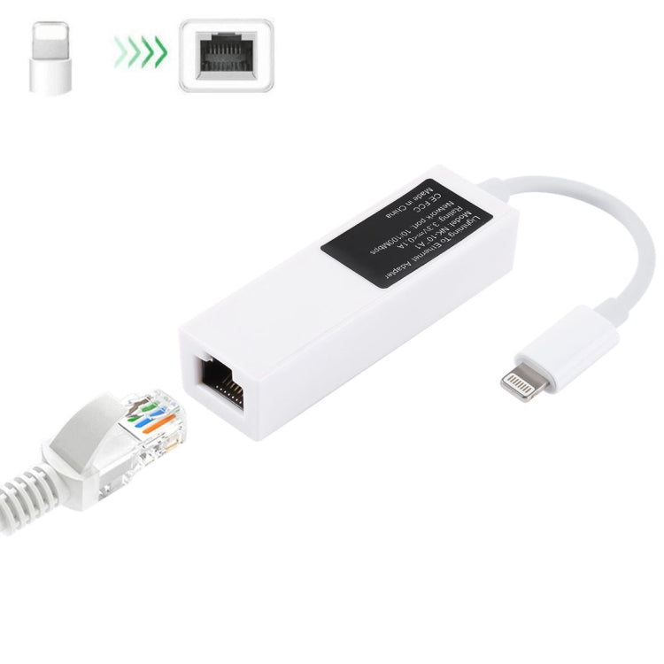 NK107A1 8-Pin-zu-RJ45 Ethernet LAN Netzwerkadapterkabel für iPhone / iPad Serie, Gesamtlänge: 16cm