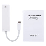 NK107A1 8-Pin-zu-RJ45 Ethernet LAN Netzwerkadapterkabel für iPhone / iPad Serie, Gesamtlänge: 16cm