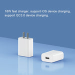 Original Xiaomi 18W Wandladegerät, Einzelanschluss USB Quick Charger, US-Stecker, 18W