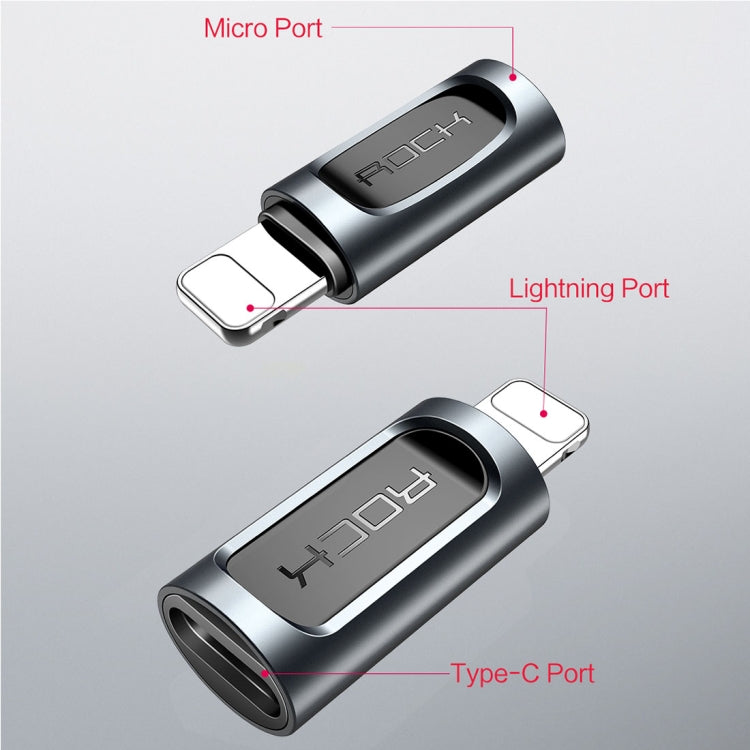 ROCK 2.1A Tragbarer USB-C/Type-C zu 8-Pin Audio Konverter Kopfhörer Adapter