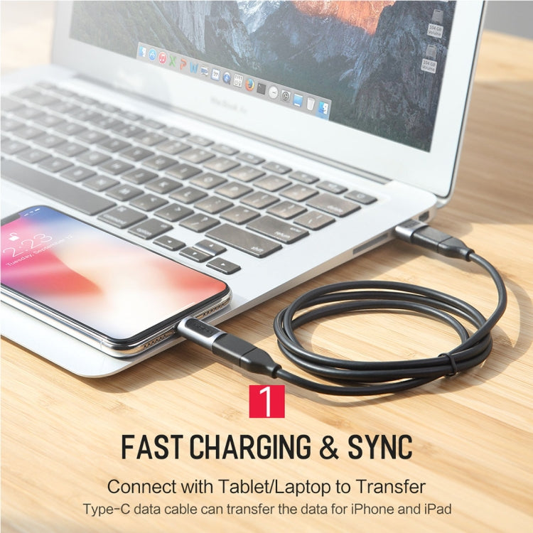 ROCK 2.1A Tragbarer USB-C/Type-C zu 8-Pin Audio Konverter Kopfhörer Adapter