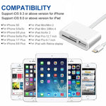 NK-1081 8-Pin-zu-SD + TF + USB-Port Kamera-Leser-Adapter