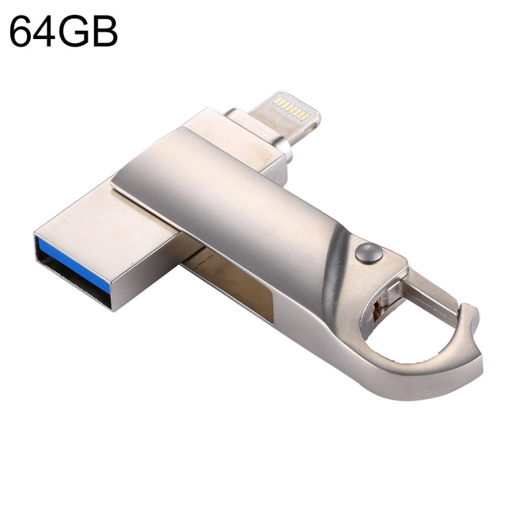 RQW-10F 2-in-1 USB 2.0 & 8-Pin 64GB Schlüsselanhänger USB-Stick, RQW-10F