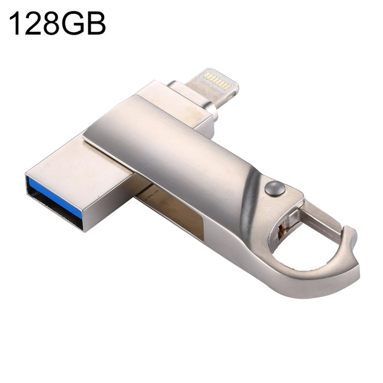 RQW-10F 2-in-1 USB 2.0 & 8-Pin 128GB Schlüsselanhänger USB-Stick, RQW-10F
