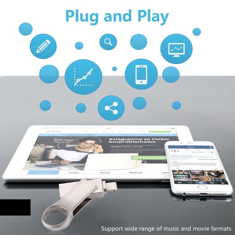 RQW-10D 2 in 1 USB 2.0 & 8-Pin 128GB Flash-Laufwerk, RQW-10D