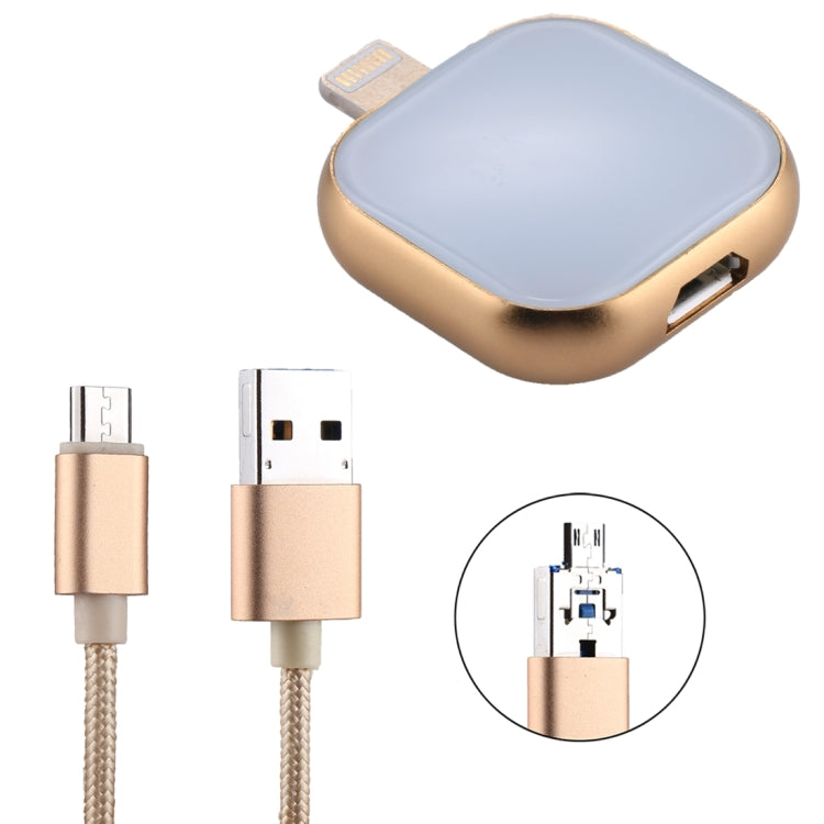 RQW-18S 8-Pin 128GB Multifunktionaler Flash-Speicher mit USB / Micro USB zu Micro USB Kabel, RQW-18S Gold