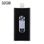 RQW-02 3 in 1 USB 2.0 & 8 Pin & Micro USB 32GB Flash-Laufwerk, RQW-02 Schwarz