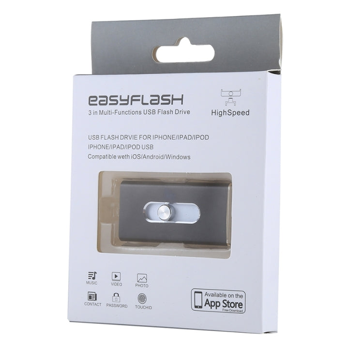 RQW-02 3 in 1 USB 2.0 & 8 Pin & Micro USB 32GB Flash-Laufwerk, RQW-02 Schwarz