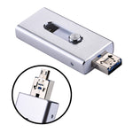 RQW-02 3 in 1 USB 2.0 & 8 Pin & Micro USB 32GB Flash-Laufwerk, RQW-02 Silber