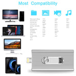 RQW-02 3 in 1 USB 2.0 & 8 Pin & Micro USB 32GB Flash-Laufwerk, RQW-02 Silber