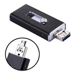 RQW-02 3 in 1 USB 2.0 & 8 Pin & Micro USB 64GB Flash-Laufwerk, RQW-02 Schwarz